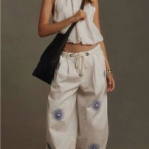 Anthropologie Pilcro The Slacker Embroidered Parachute Pants